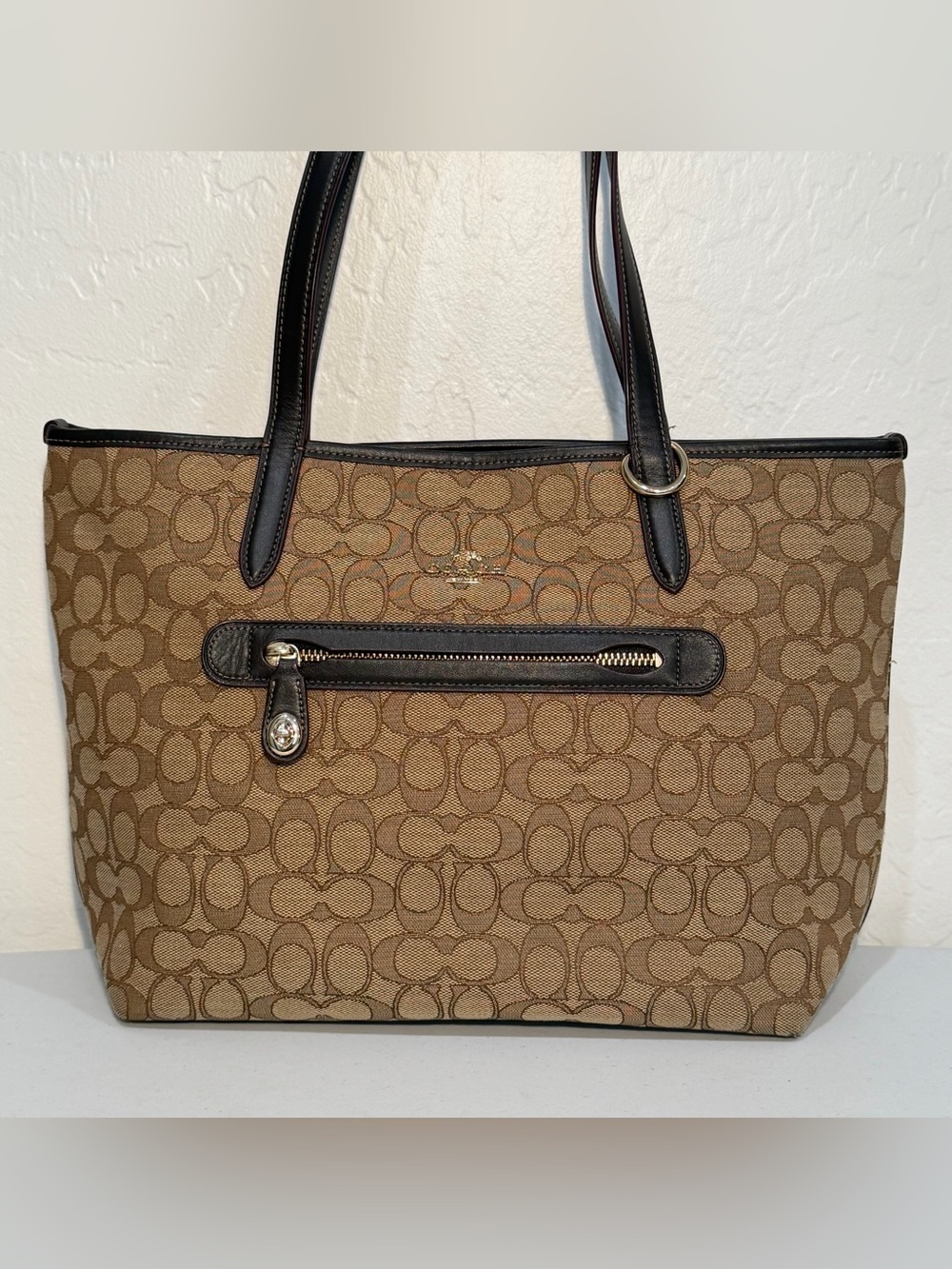 Coach Signature Jacquard Taylor Tote Bag - Picture 2 of 12